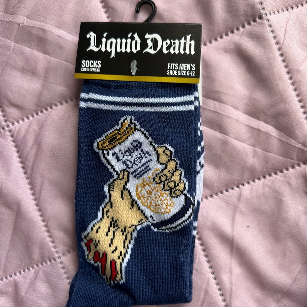 Navy Liquid Death Crew Socks